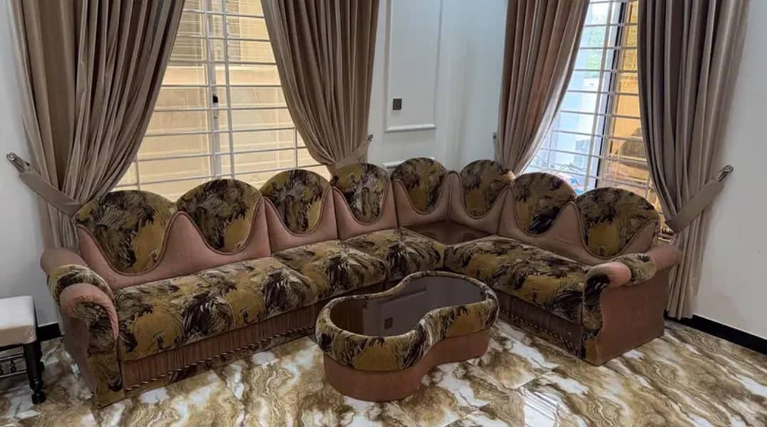L Shape Sofa With Table Includes 0