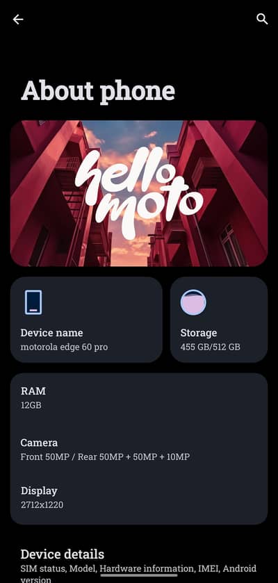 Moto edge 60 pro 5g 12+12 512gb dual sim