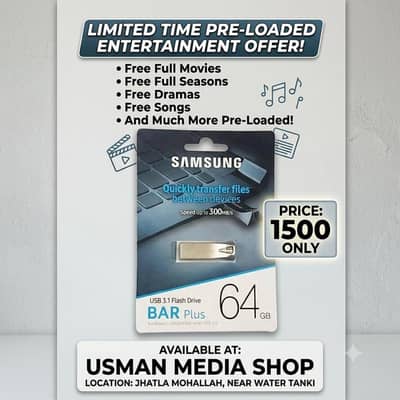 original Samsung 64GB USB free full with data