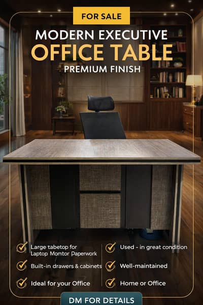 Modern Executive Office Table – Premium Finish