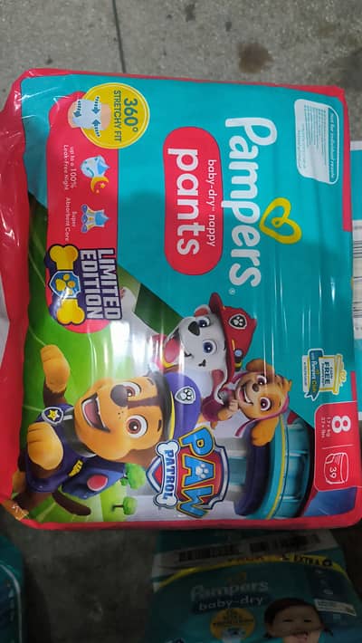 pampers pants size 8, 39pcs (imported)