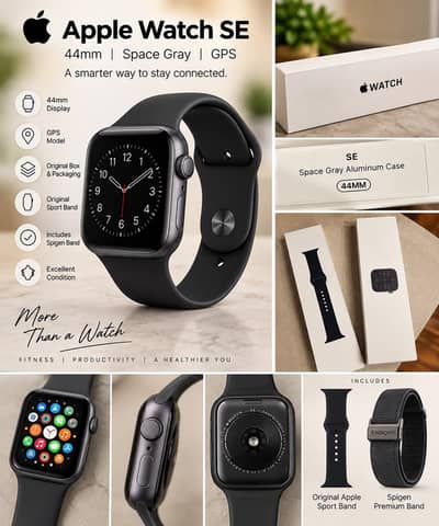 Apple Watch SE 44mm GPS-Space Gray | Original Box | Excellent Conditon