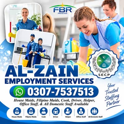 House Maids, Babysitter, Couple, Nanny, Helper, Driver, Maid Available
