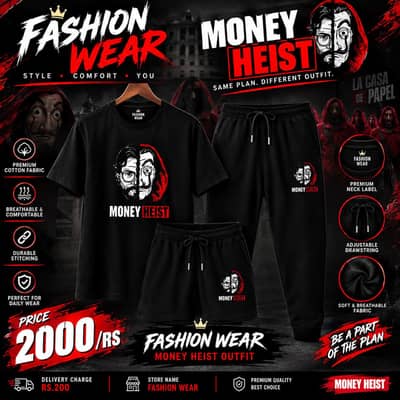 MONEY HEIST DESIGN TRACKSUIT AND MINI PENT