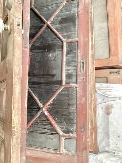 vintage solid wooden glass doors available for sale