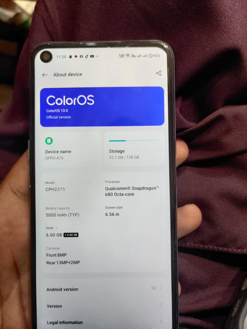 OPPO A76 0