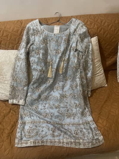 Small size ice blue heavy shirt worn once
