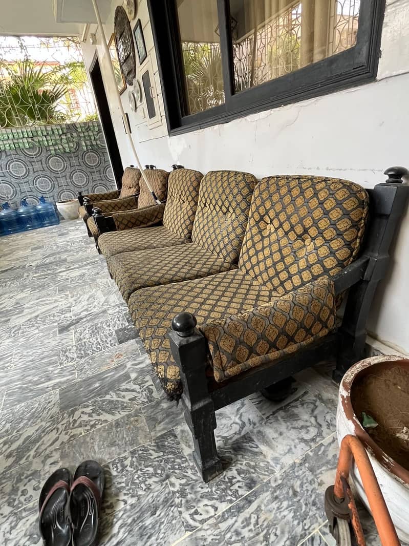 5 seater solid wood sofa set 1