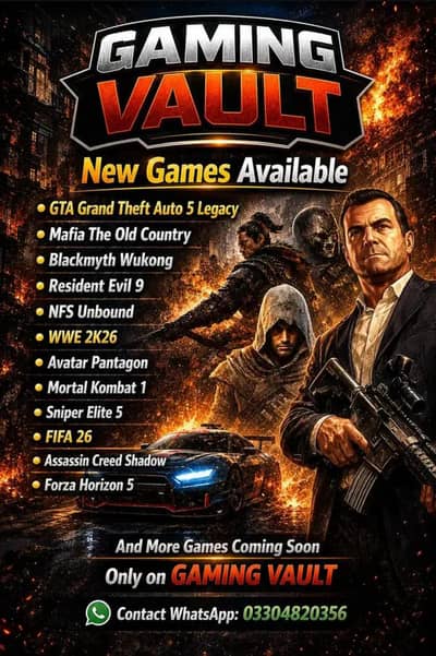 GTA 5 , Red Dead Redemption 2 , Resident Evil 4 / 8 Village