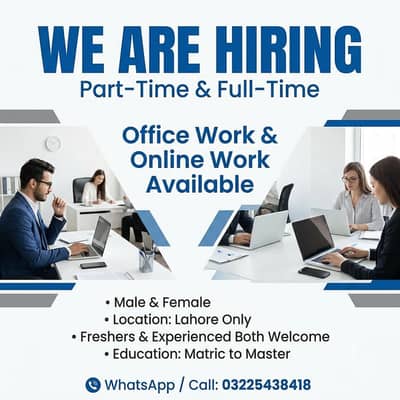 URGENT NEED STAFF OF 50 PERSON MALE AND FEMALS FOR OFFICE WORK