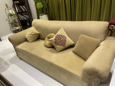 Statement modern sofa set-soft champagne-gold