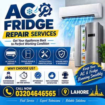 AC Service, AC Repair, AC  Installation, DC Invrter ,Fridge Repair