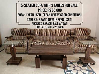 5 Seater Sofa Set | Wooden Sofa | Solid Sofa Set | Used Furniture sale