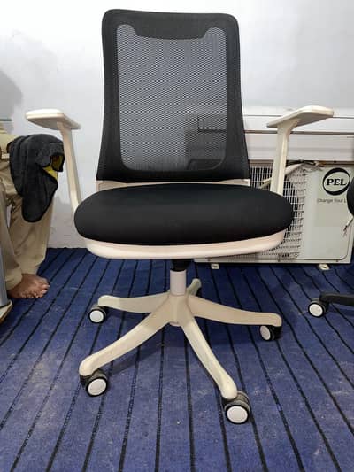 Premium Office Chair – White & Black Mesh | Excellent Quality