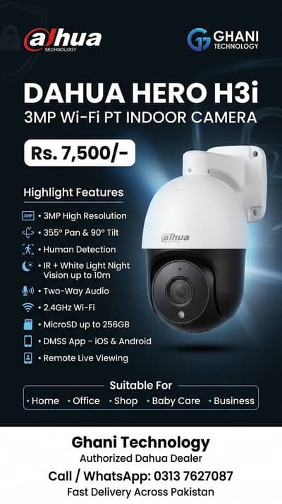 Dahua Hero H3I 3MP WiFi Wireless CCTV Camera