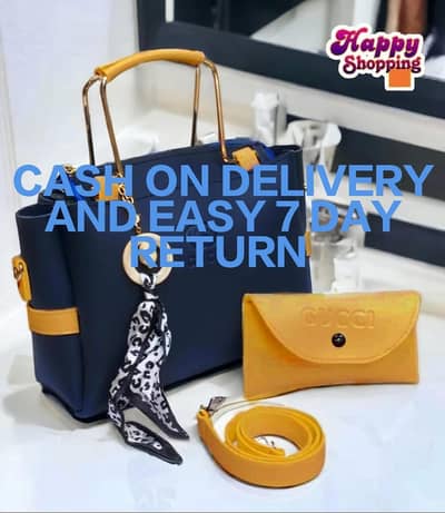 HANDBAG SET WITH MUSTARD WALLET