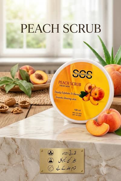 SCS Natural Peach Scrub 100ml - Gentle Exfoliator