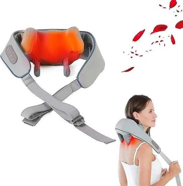 Electric Shoulder and Neck Massager with Heat — 4D Shiatsu Deep Tissue Kneading, Rechargeable