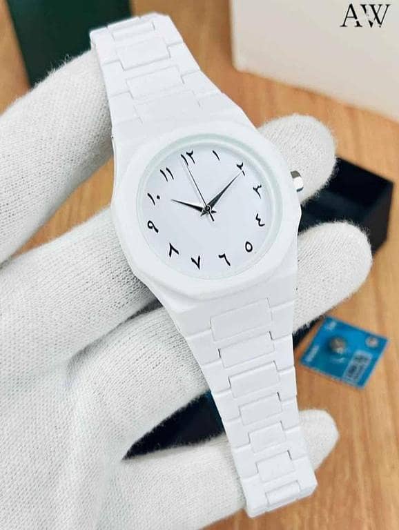 Aura Watch for Men: Elegant White Wristwatch with Premium Build and Modern Style