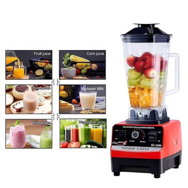 Silver Crest 2 in 1 Juicer Blender Machine – 4500W, 2L Jug, 700ml Grinder