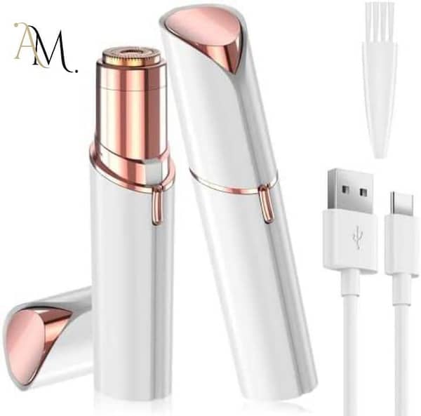 Hair Remover: USB Rechargeable Facial Trimmer in Lipstick Style, Pocket Epilator for Upper Lip, Eyebrows and Blemishes