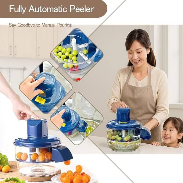 Automatic Electric Garlic Peeler Machine – Rechargeable Mini Food Processor for Garlic and Small Fruits