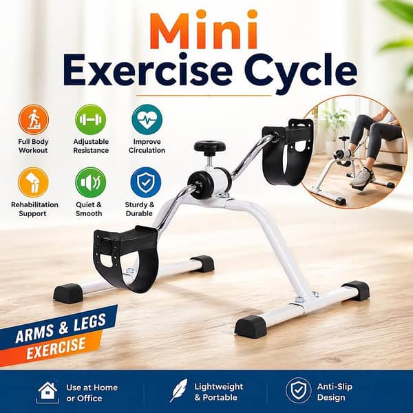 Easy Exerciser Cycle Pedal Machine for Fitness | Mini Cardio Exercise Bike | Portable Pedal Trainer for Arm & Leg Workout | Home Fitness Equipment