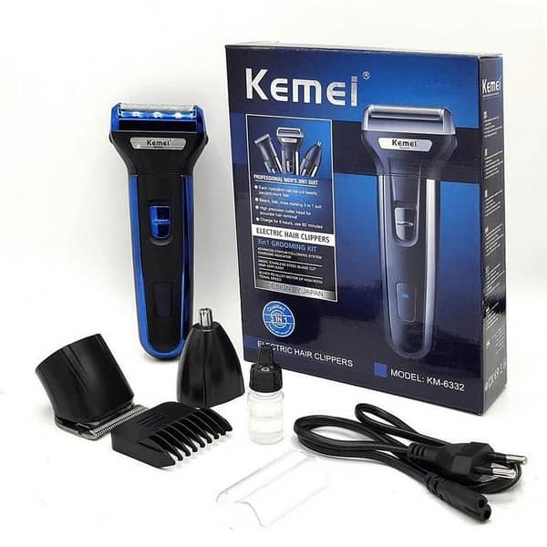 Professional 3-in-1 Grooming Kit for Men: Rechargeable Hair Clipper, Beard Trimmer & Electric Shaver