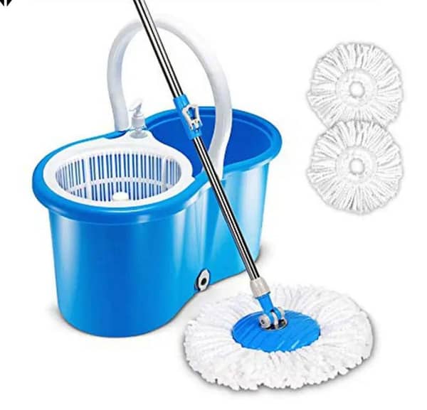 Premium Spin Mop with Bucket | 360° Rotating Floor Cleaning Mop | Adjustable Telescopic Handle | Super Absorbent Microfiber Refill | Easy Wringer Bucket System | Heavy Duty Home Cleaning Mop Pakistan
