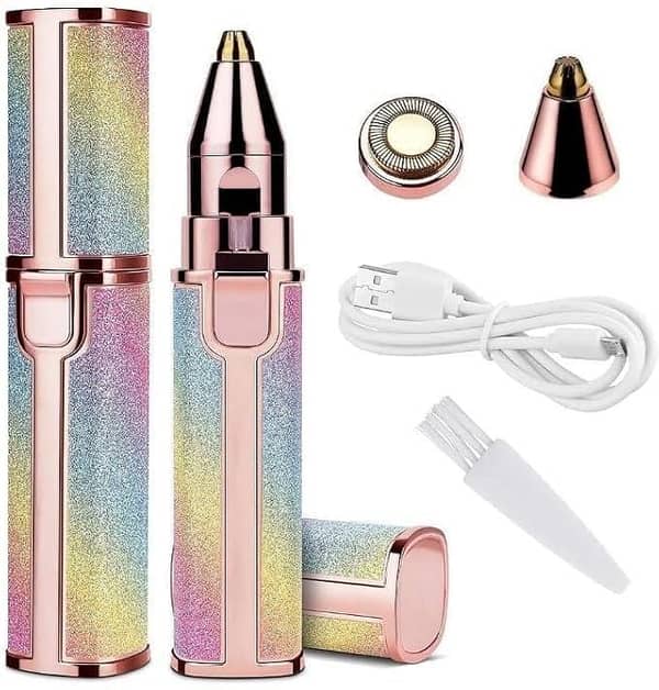 upper lip & eyebrow trimmer 2-in-1 Rainbow Painless Face Hair Remover for Women