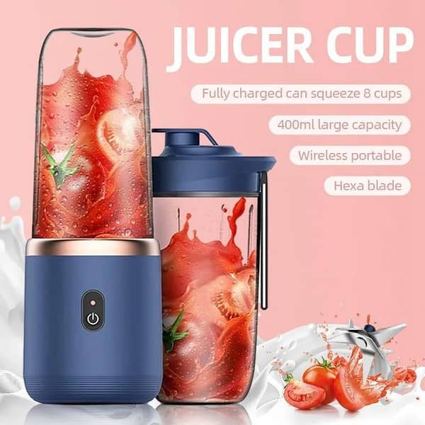 USB Rechargeable Juicer Blender – Mini 400ml Portable Personal Blender with 6 Blades