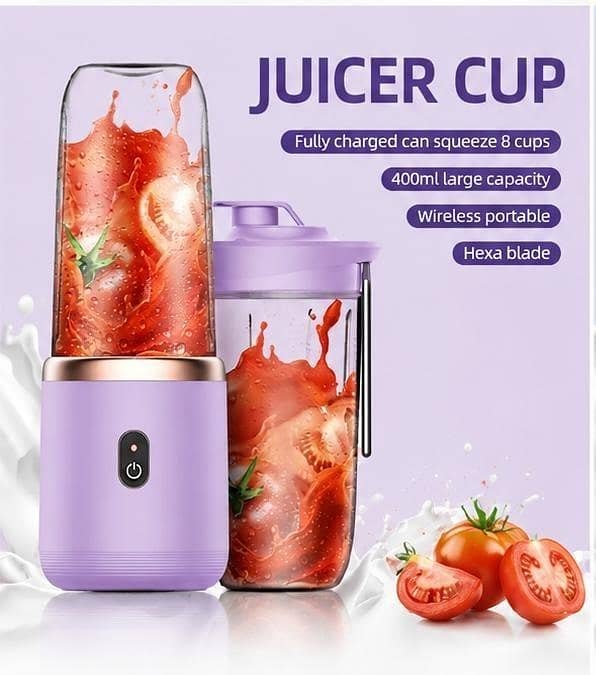 Imported 2 in 1 Juicer Machine USB Rechargeable Personal Mini Blender
