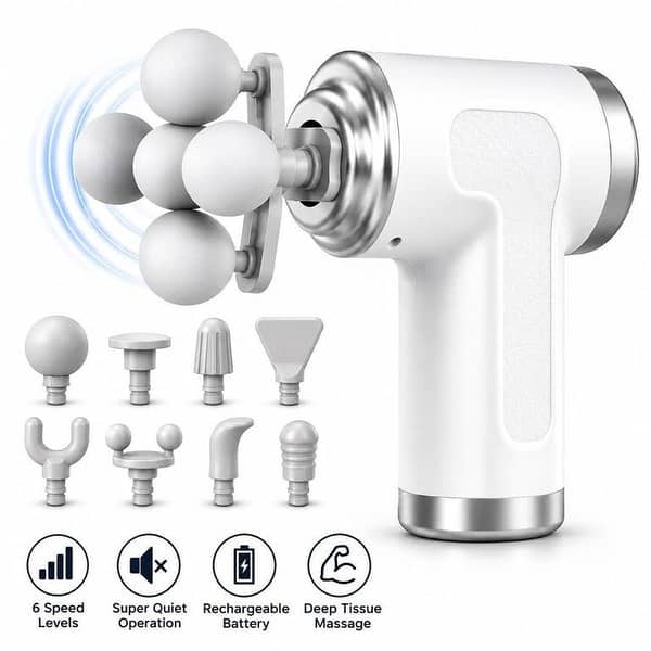 Electric Massager -Gun Massager Deep Tissue Muscle Massager 6 Speed Levels 9 Massage Heads Rechargeable Portable Body Massage Gun Full Body Pain Relief Massager Massager Machine-6 Speed Quiet Percussion Massage Gun for Pain Relief Gym Recovery