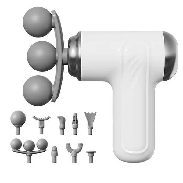 Blueidea BLD-100 Electric Massage Gun - 9 Interchangeable Heads - Type-C Rechargeable Deep Tissue Body Massager for Pain Relief