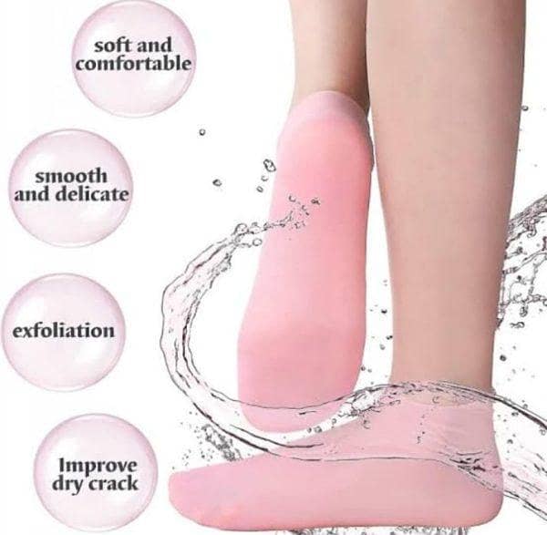 Silicon Socks for Women & Men | Silicon Gel Heel Socks for Cracked Heels, Heel Pain & Foot Care | Moisturizing Silicon Heel Protector, Reusable Full Foot Silicon Socks for Athletes & Runners