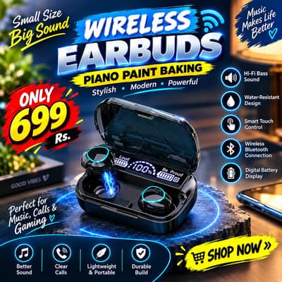 پریمیم TWS وائرلیس ایئربڈز – صرف Rs. 699