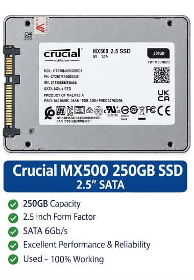 crucial micron m500.250GB . 97% health.