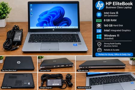 HP EliteBook i5 5th Gen | 8GB RAM | 160GB HDD | Windows 10 | Original