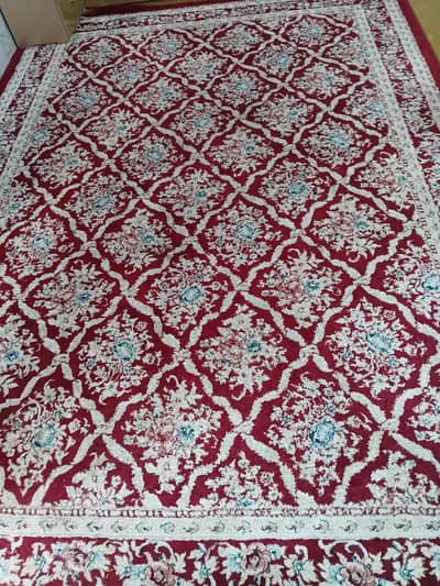 Beautiful Red & White Floral Pattern Rugs – Set of 2