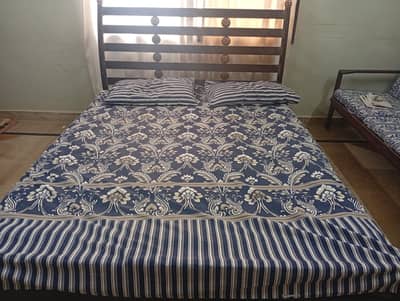 Iron bed with woolen mattress for sale urgent