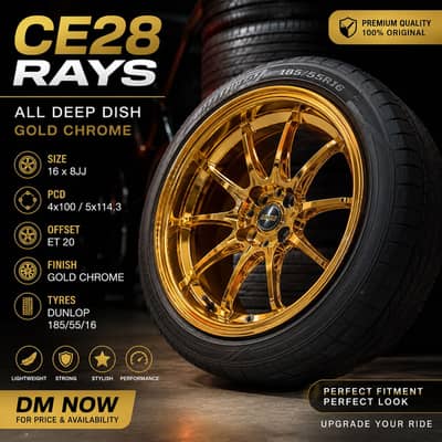 16s Gold Chrome CE28 Rim tyre for sale