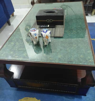 Wooden center table with 2 side tables(price negotiable)