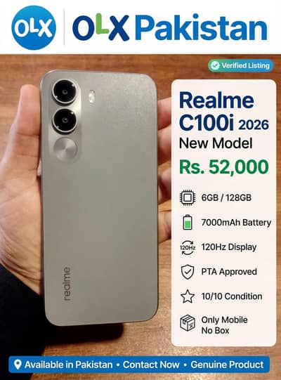 Realme C100i 2026 New Model 6GB 128GB