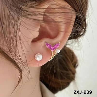 Korean Fish Tail Earrings Gold Plated Lightweight Comfortable