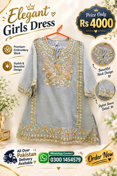 Elegant Girls Dress – Beautiful Embroidered Design