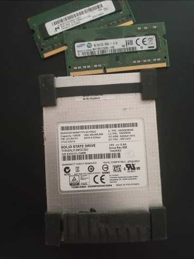 8GB Laptop RAM Kit (4GB Micron + 4GB Samsung) & Toshiba 128GB SSD