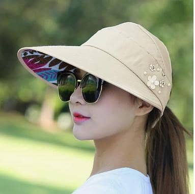 1 Pc Women's Wide Brim Sun Visor Hat - Packable Summer Beach Hat R5684