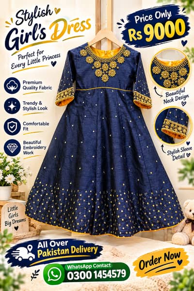 Elegant Girls Dress – Beautiful Embroidered Design