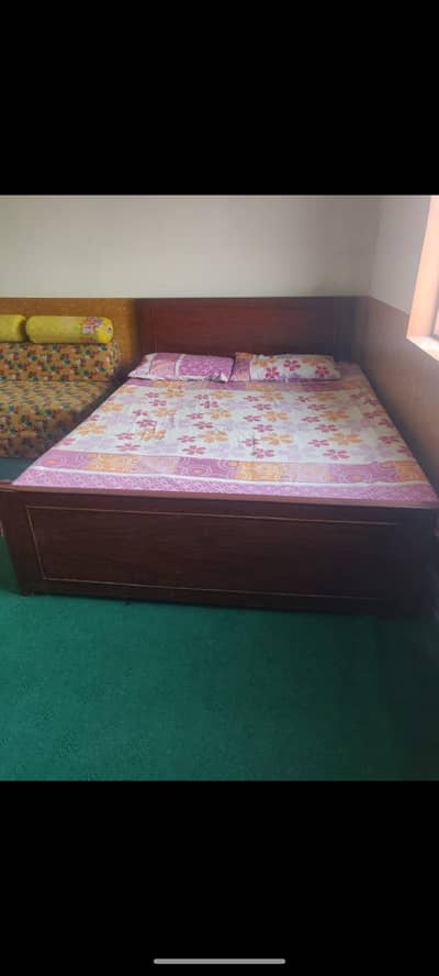 double bed wood