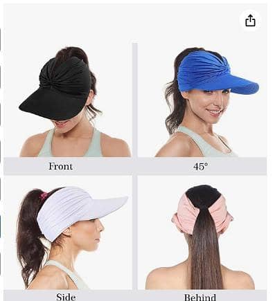 1 Pc Women's UPF 50+ Wide Brim Sun Visor Hat - Foldable UV Protection Summer Hat R5685
